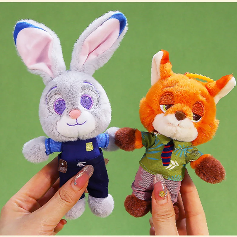 Disney Zootopia Plush Toy Nick Wilde Judith Laverne Hopps Plush Doll Keychain Couple Charm Birthday Christmas Gift