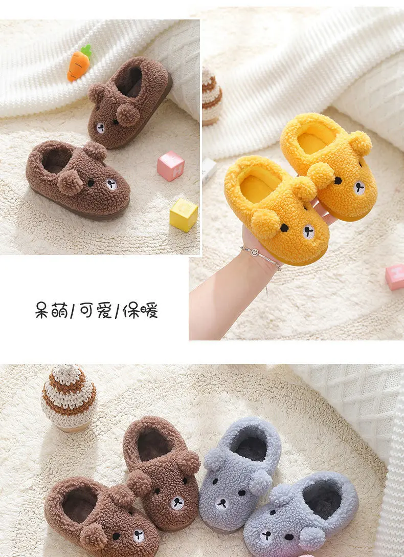 2026 Kinder-Hausschuhe Niedliche Flauschige Winter-Innenschuhe für Zuhause Warme Bequeme Cartoon-Plüsch-Bodenschuhe für Damen – Detail 13
