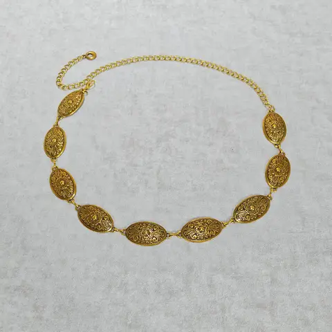 Mode gouden ketting riem vrouwelijke taille verstelbare designer riemen voor vrouwen hoge kwaliteit luxe bloem punk metalen jurk tailleband