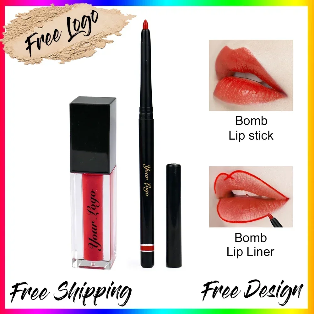 Private Label Makeup Flüssiger Lippenstift-Set Veganer Lipgloss Lipliner Kit Make-up-Set