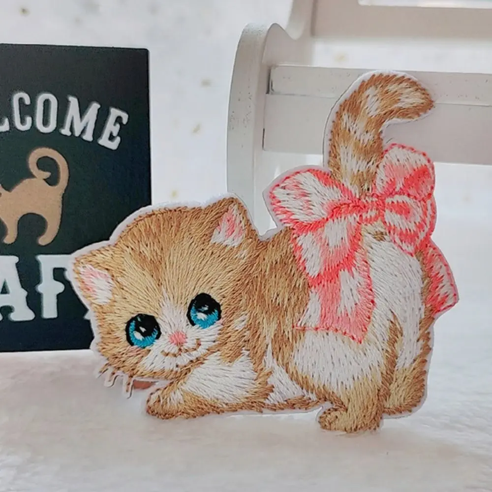 Self-adhesive Cartoon Cat Embroidered Patch DIY Cute Clothing Patch Clothes Stickers Clothes Appliques Sewing - Image 2
