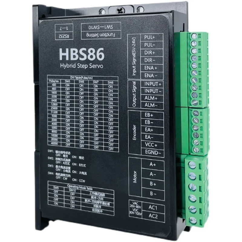 High-speed closed-loop motor driver HBS86 DC hybrid servo stepper motor high-power 5-24V universal