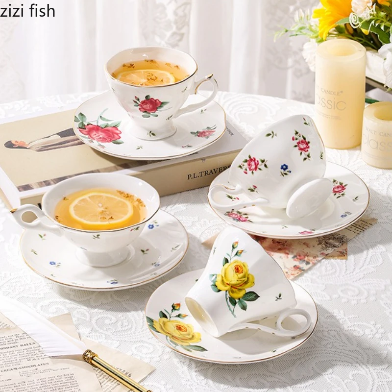 

Flower Ceramic Coffee Cup and Dish Set Afternoon Tea Mug Milk Tea Cups Water Cup Breakfast Cups Milk Mug Milk Tea Mugs Drinkware