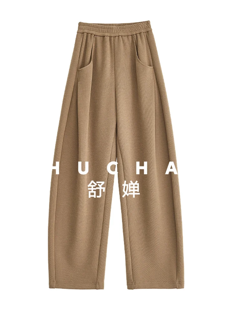 Warm Thickened Sweatpants Women's Winter Extended Banana Sweatpants Casual Wide-leg Pants 2025 New