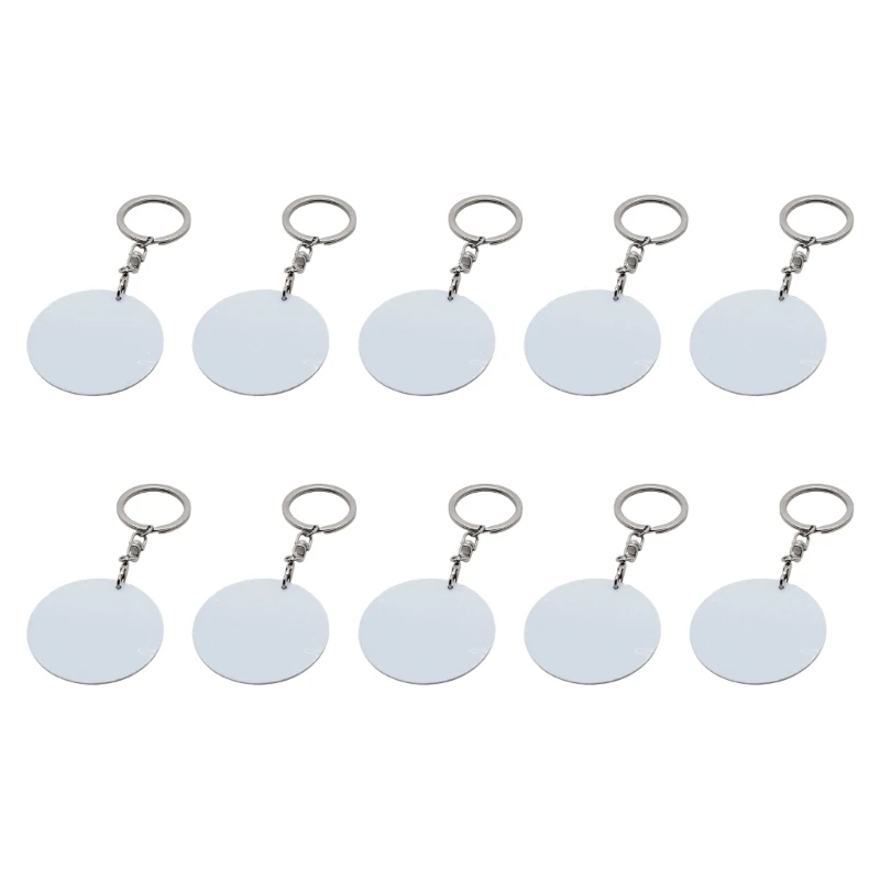 10 porte-clés vierges en aluminium pour une fixation rapide du porte-clés, conceptions personnalisables, matériau recyclable