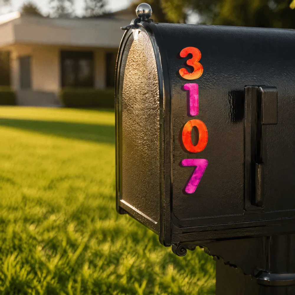 3D Raised House Number Stickers Waterproof Self Adhesive Address Number Sign Acrylic Multi-Color Room Number Plate Hotel