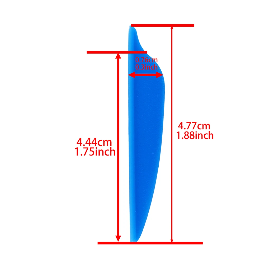 72pcs Rubber Arrow Fletches 1.75 inch Vane 10 Color Arrow Fletching Arrow Feather for Bow Hunting Archery Shooting