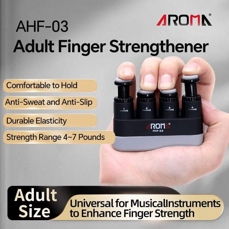 AROMA Accessories Hand Exerciser–Improve Dexterity and Strength in Fingers, Hands, Forearms- Adjust Tension Per Finger