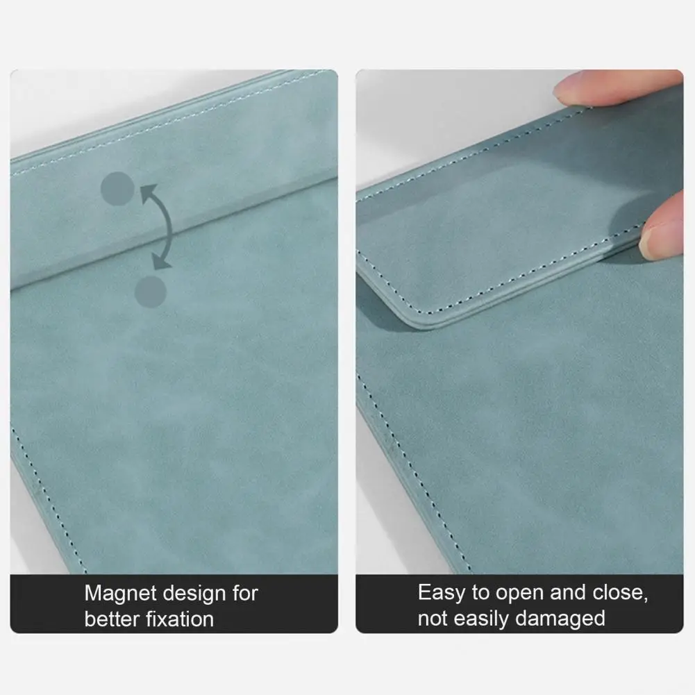 Faux Leather Conference Writing Board Clipboard with Pen Cover Faux Leather Clipboard with Magnetic Page Clip Pen for Office