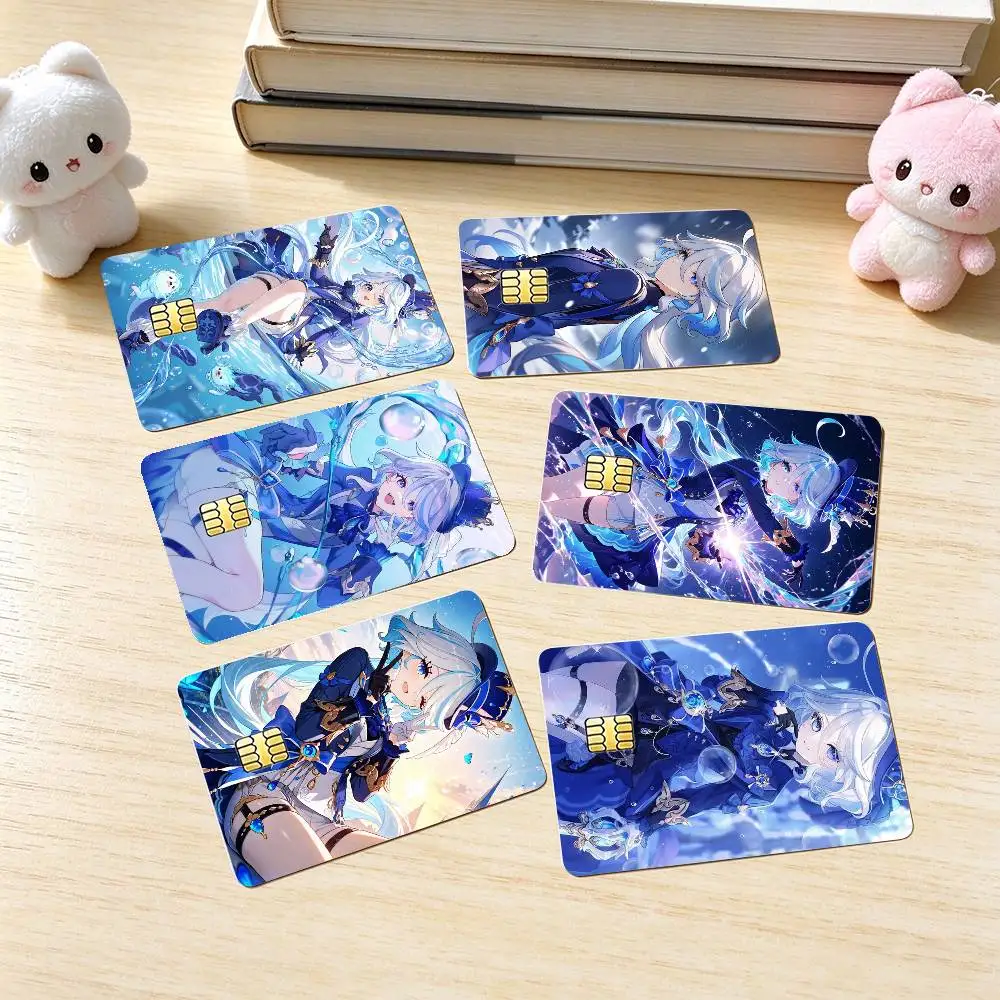 Genshin Impact Furina-A  Credit Card HD Stickers Small Chip Waterproof Sticker Game Card Decal Gift