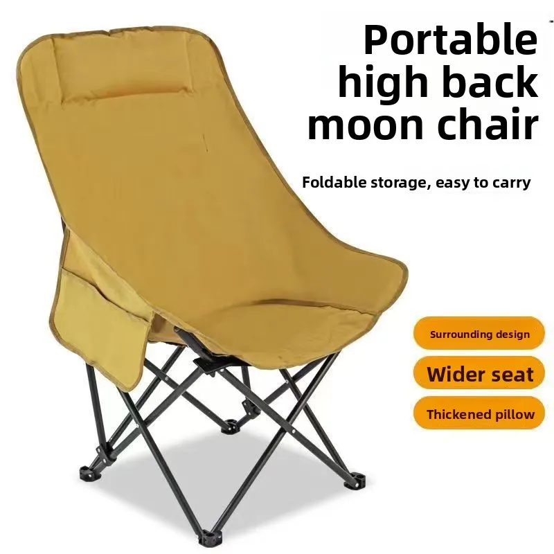 Fabricante de silla plegable con respaldo alto para exteriores, silla reclinable para acampar en montaña, taburete de pesca portátil, ocio al aire libre