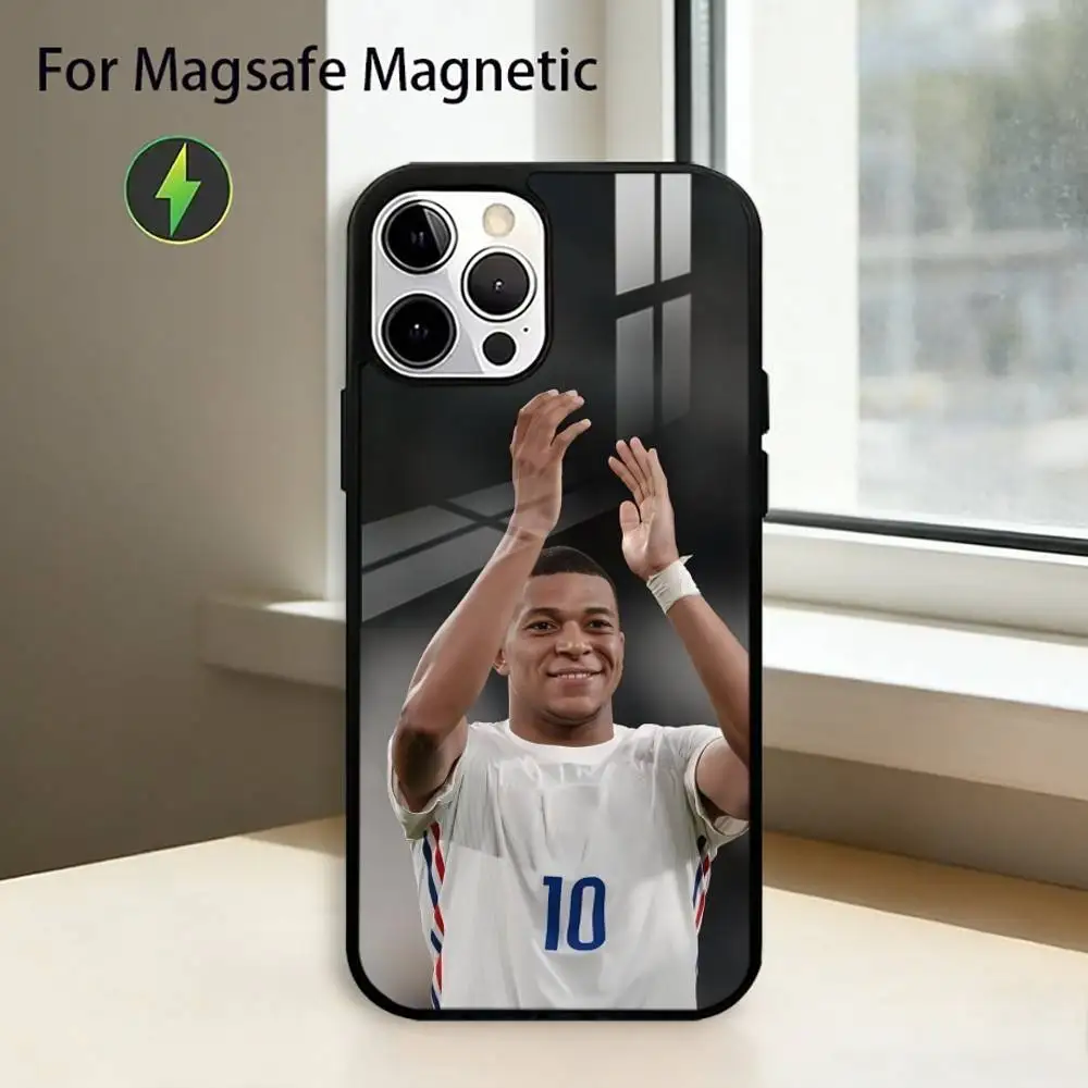 K-Kylian Football  Mbappe Phone Case For iPhone17,16,15,14,13,12,11 Plus,Pro Magnetic with Magsafe Wireless Charging