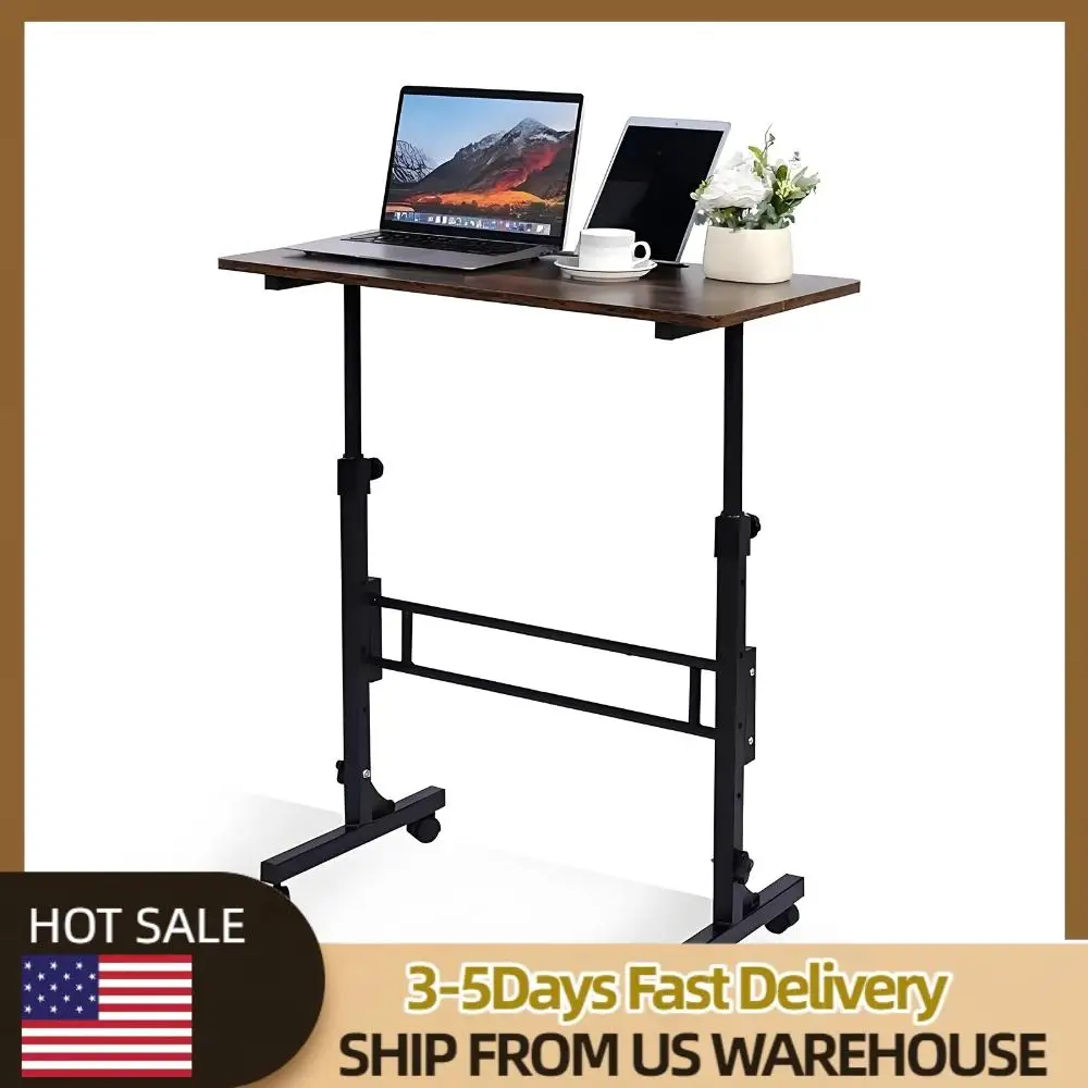 

Стол-трансформер с регулируемой высотой, мобильный, на колесиках (черный орех)