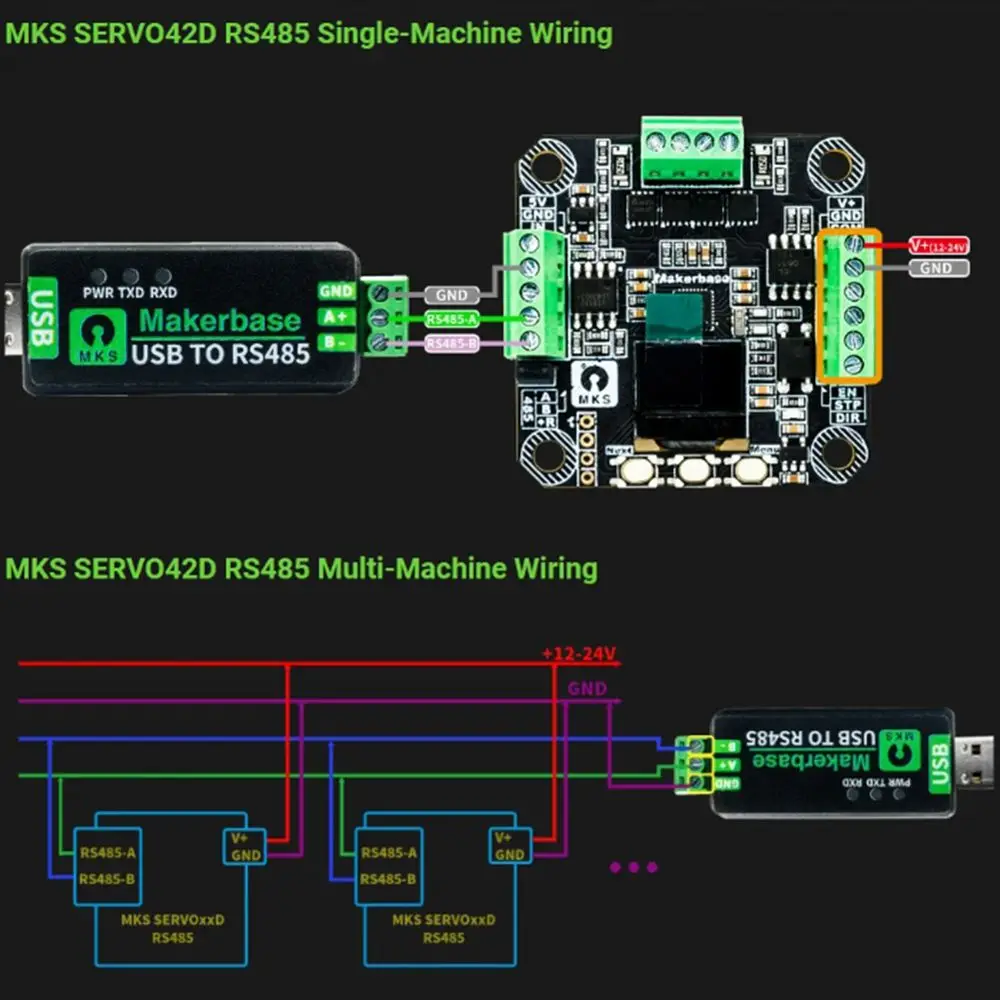 (B63C) SERVO42D 40 RS485 MT NEMA17 Stepper Motor Driver for Makerbase CAN 3D Printer Motor Closed Loop for Gen_L FOC Efficient