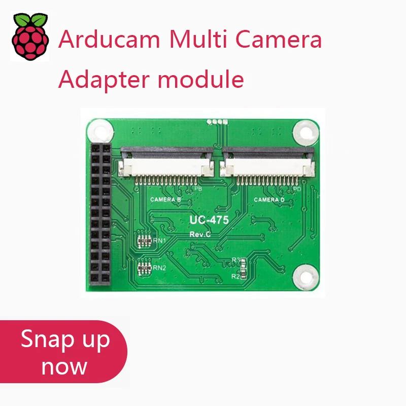 

Arducam Multi Camera Adapter module V2.2 for Raspberry Pi 4/3B+/3B 5MP and 8MP Cameras, compatible with Arducam MIPI cameras