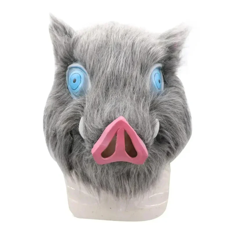 CyInosuke Hashibira قناع خوذة شيطان القاتل كيميتسو نو يابا تأثيري هود قناع شعر الخنزير أغطية الرأس كرنفال الهالوين