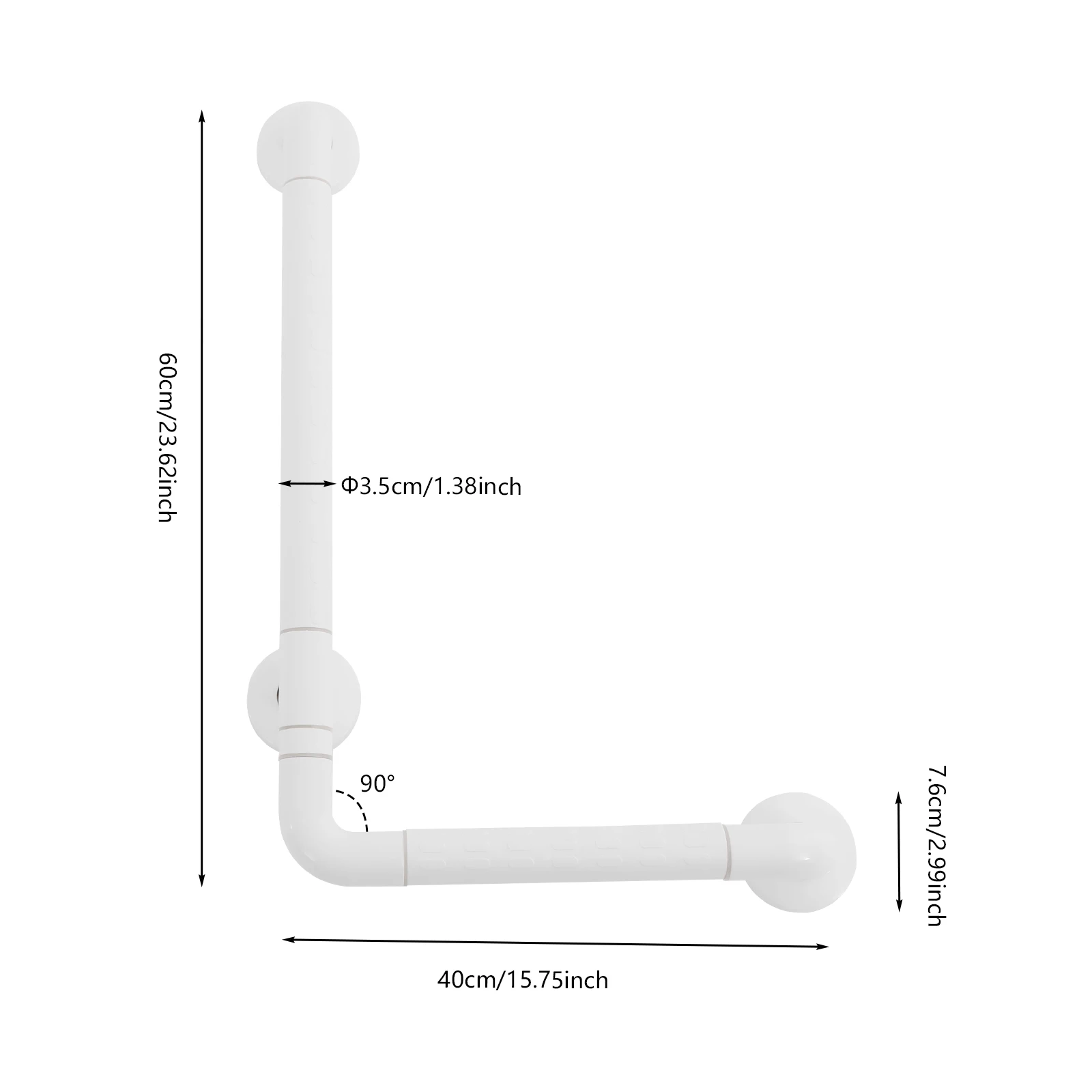 Modern White L-shaped Grab Bar Rail in Bathroom, Bathroom Safety Bar, Toilet Safety Rail