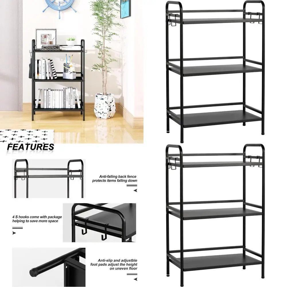 

3-Tier Metal Storage Rack for Home & Garage, 23.6W x 13.8D x 36.2H, Black
