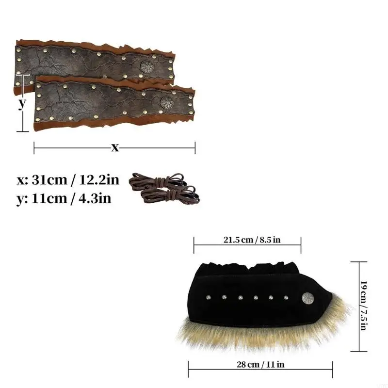 L5YC Bộ trang phục truyền thống Bộ bảo vệ tay áo tay áo tay áo Lịch sử thời trung cổ