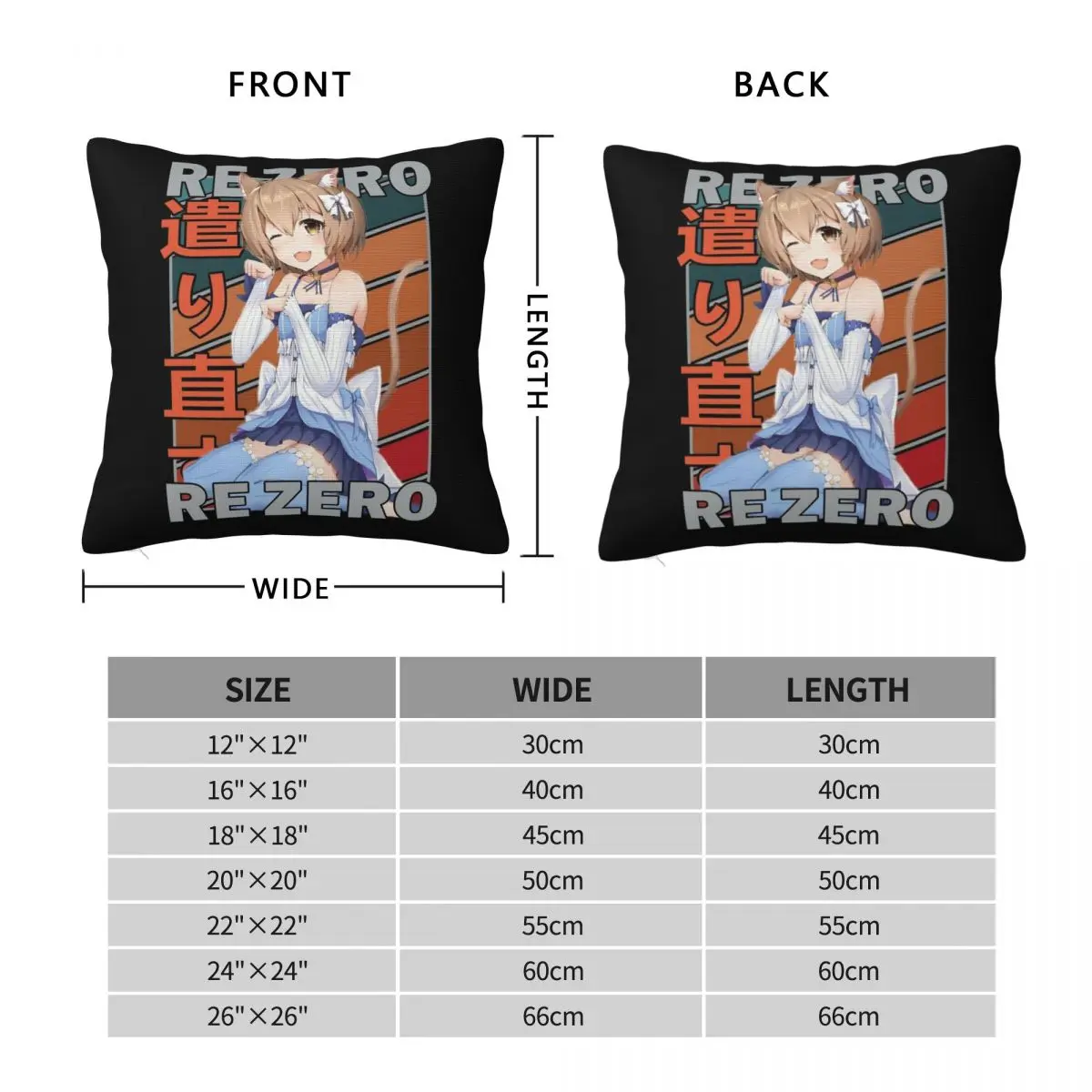 Felix Argyle Re Zero Starting Life Pillowcase Polyester Linen Velvet Creative Zip Decor Throw Pillow Case Room Cushion Cover