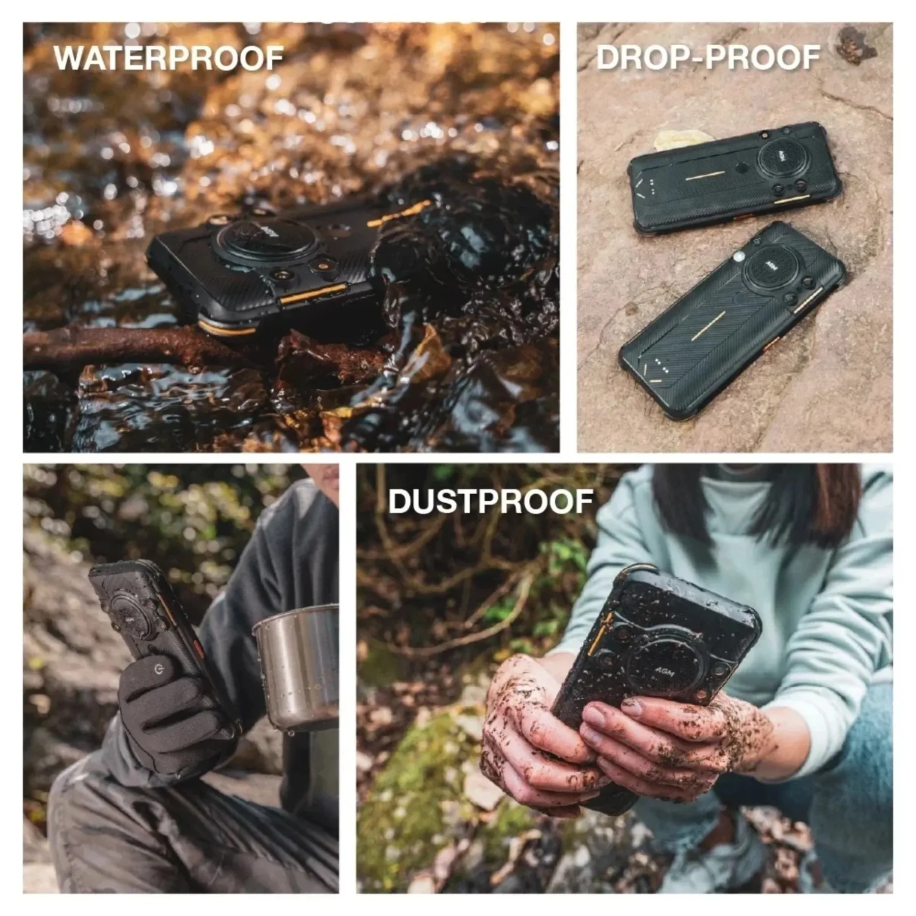 AGM H5 4G Rugged Smartphone 6.5inch 8+128GB 7000mAh IP68/IP69K  Android12 Night Vision Phone 3.5W Loud Speaker NFC Mobile Phones