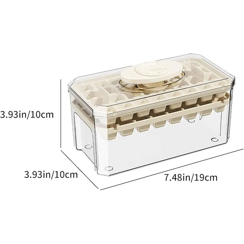 1set Ice cube tray for freezing - Ice cube tray with lid, press the ice tray Ice cube molds make it easy to release the freezer