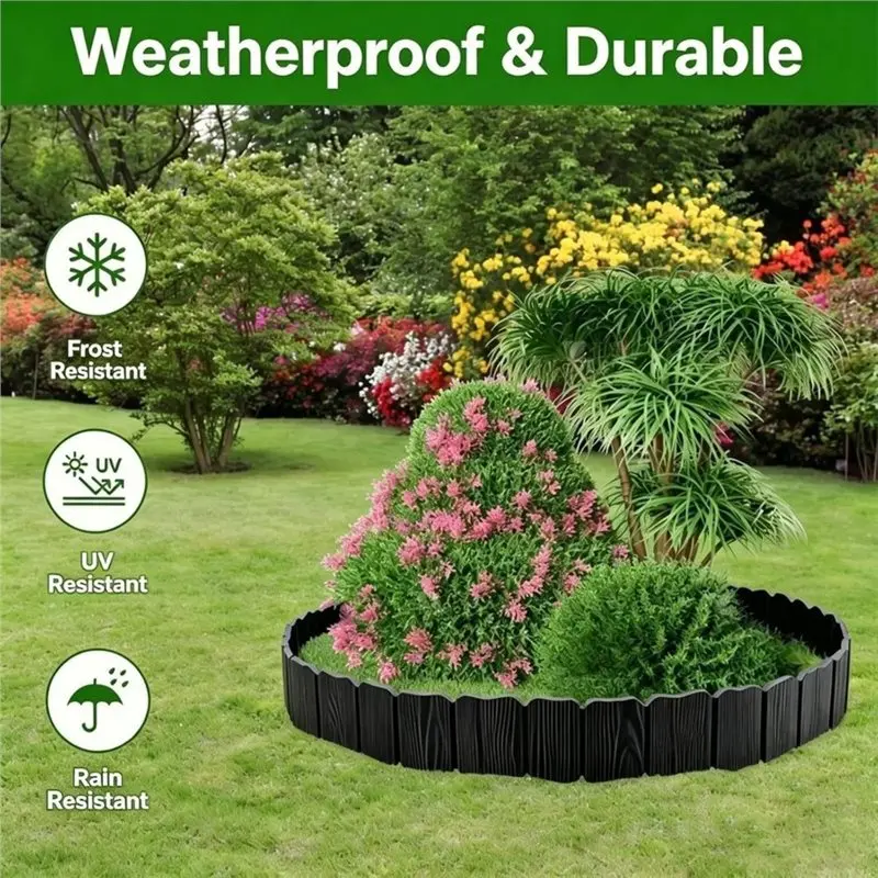 [B17B!】 Garden Edging Border 11.42 Inch X 8Pcs Decorative Plastic Landscape Edging, Interlocking Lawn Edgefence For Flower