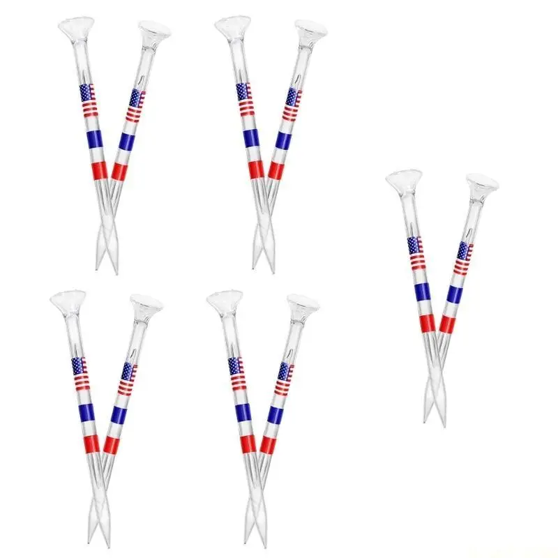M5TC 10/50pack Multicolor Golf Tees Colorful Wear-resisting Flexible Golf Tees for Various Playing Conditions