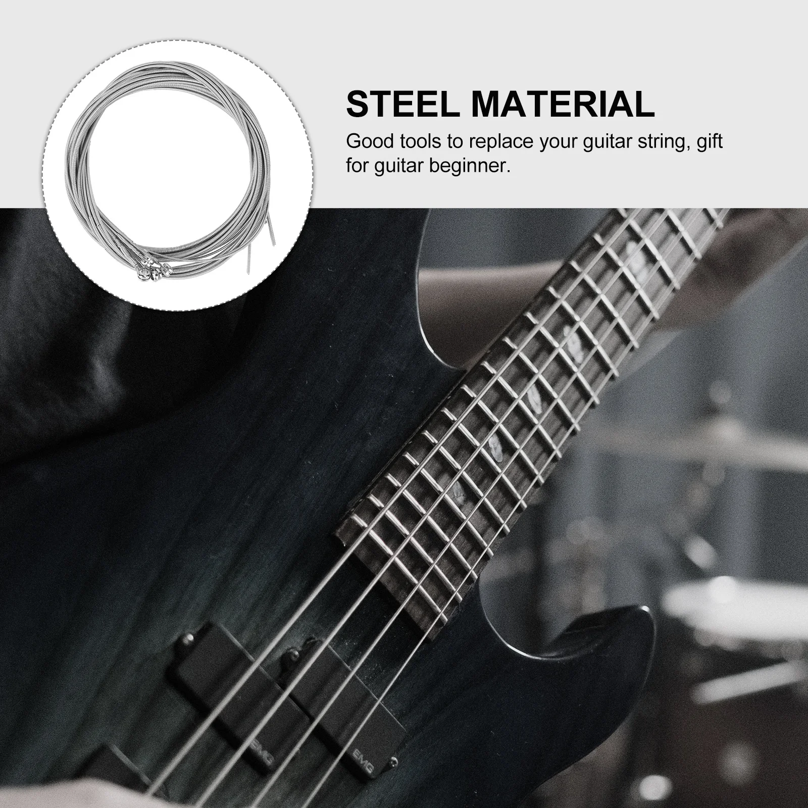 

5pcs Guitar Strings Silver Steel Set For 4-String Replacement Bass String Set Electric Bass String Instrument Parts
