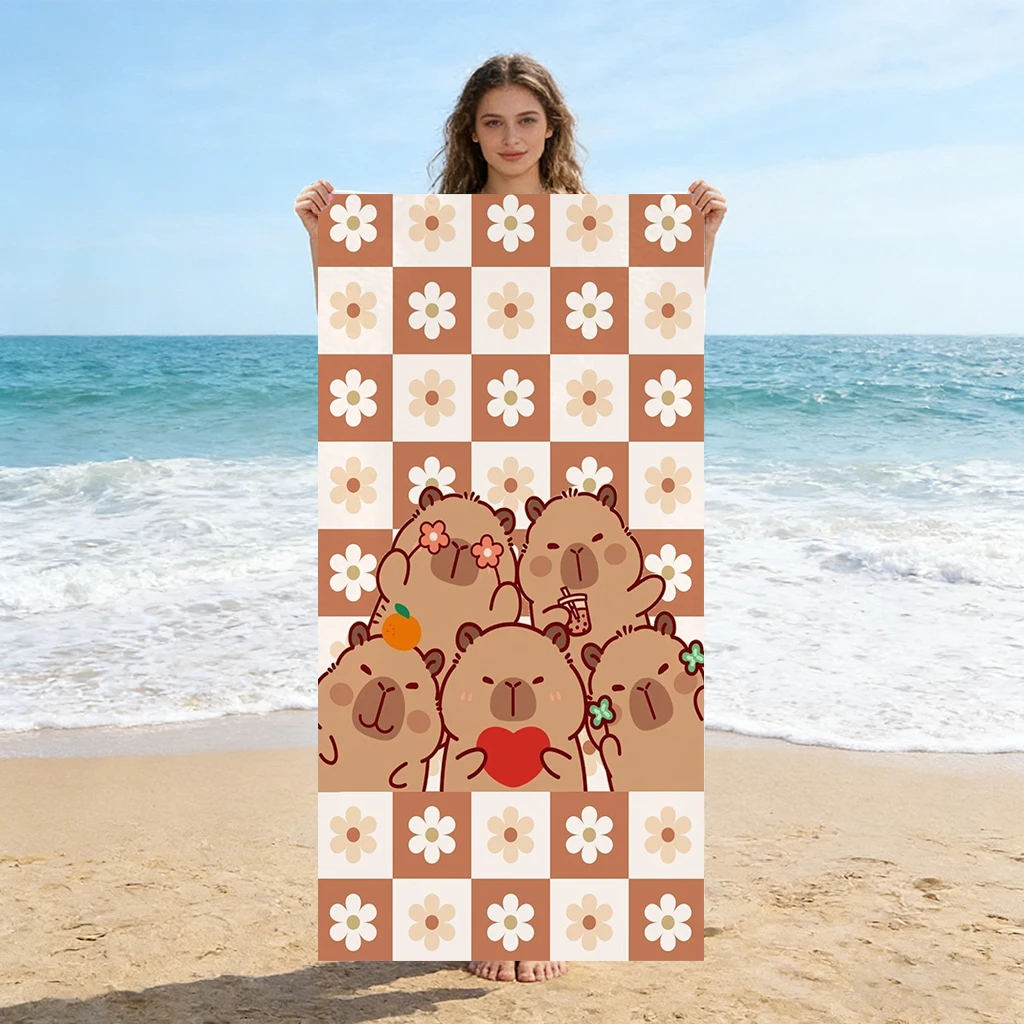 Towel Small Sport - Capybara Cartoon Beach Towel Quick-Drying Small