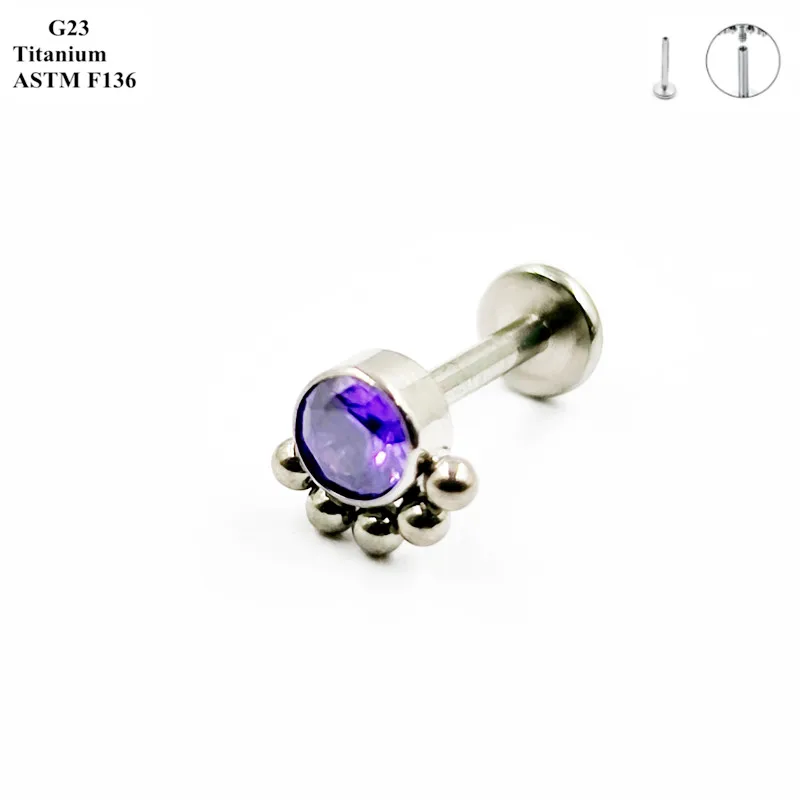 G23 Titanium Fashion Earrings Inlaid With Exquisite Zircon And Opal Classic Women\'s Earpiece Ear Cartilage Nail Piercing Jewelry