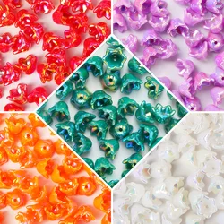 50Pcs/lot Flower Beads Colorful Suzuran Flower Shape Acrylic Beads For Jewelry Making Hairpin Bracelet Earrings DIY Accessories