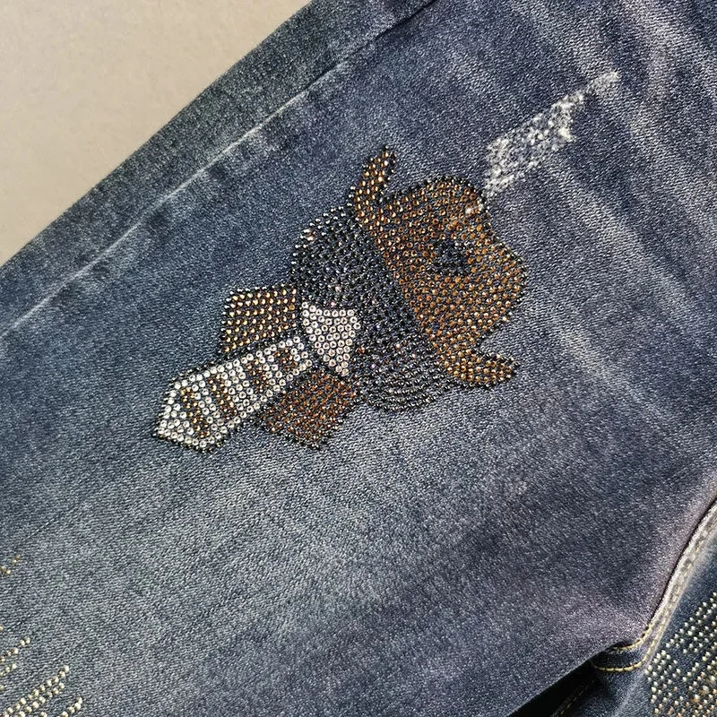 Hot stamping letter Jeans For women Spring Autumn 2025 New High waisted Loose Harem Pants Women's Casual Denim Pants