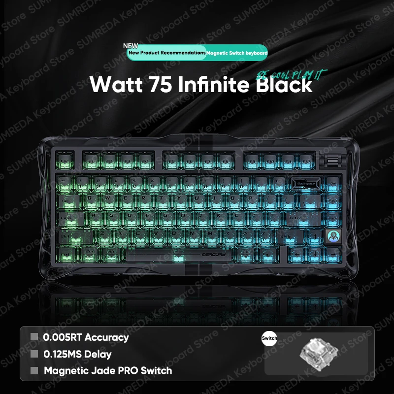 Grava Star Tile75 V75 Wired Magnetic Mechanical Keyboard 8K RT0.005mm Aluminium Alloy RGB E-sports TOP structure Gaming Keyboard