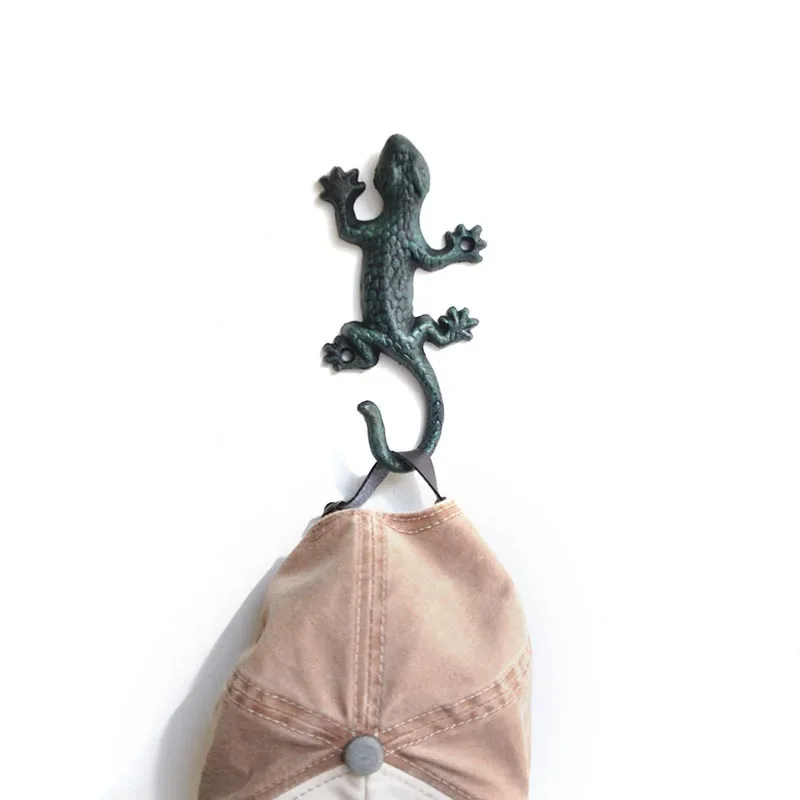 Accessori Lucertola in ghisa Porta asciugamani Ganci Appendiabiti Cappello Giardino Decorazione della casa Artiglio di design flessibile da appendere