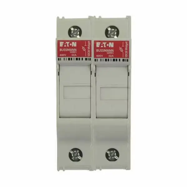 

Finger Safe Fuse Block, 0 to 30A Amp Range, 600V AC/DC Volt Rating, 2 Poles, Box Lug; Clamp