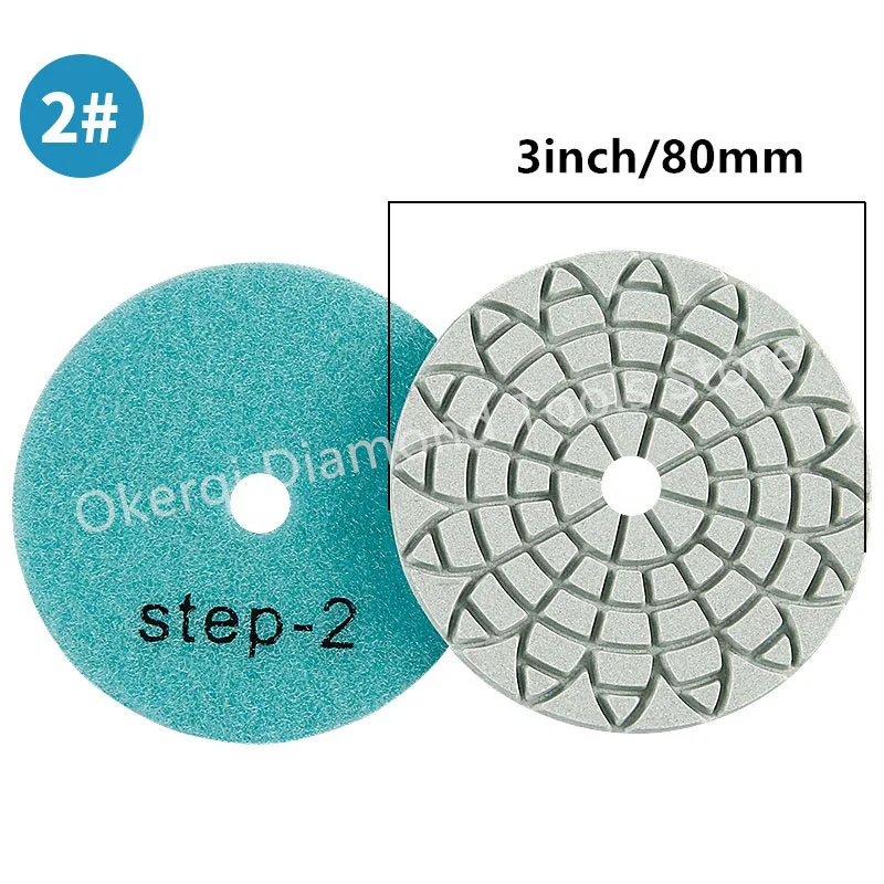 3 Stück 3-Stufen-Polierpads 3 Zoll / 4 Zoll / 5 Zoll Nass-Polierpad für Beton, Granit, Marmor, Stein, Schleifscheiben, Polierwerkzeug – Detail 3