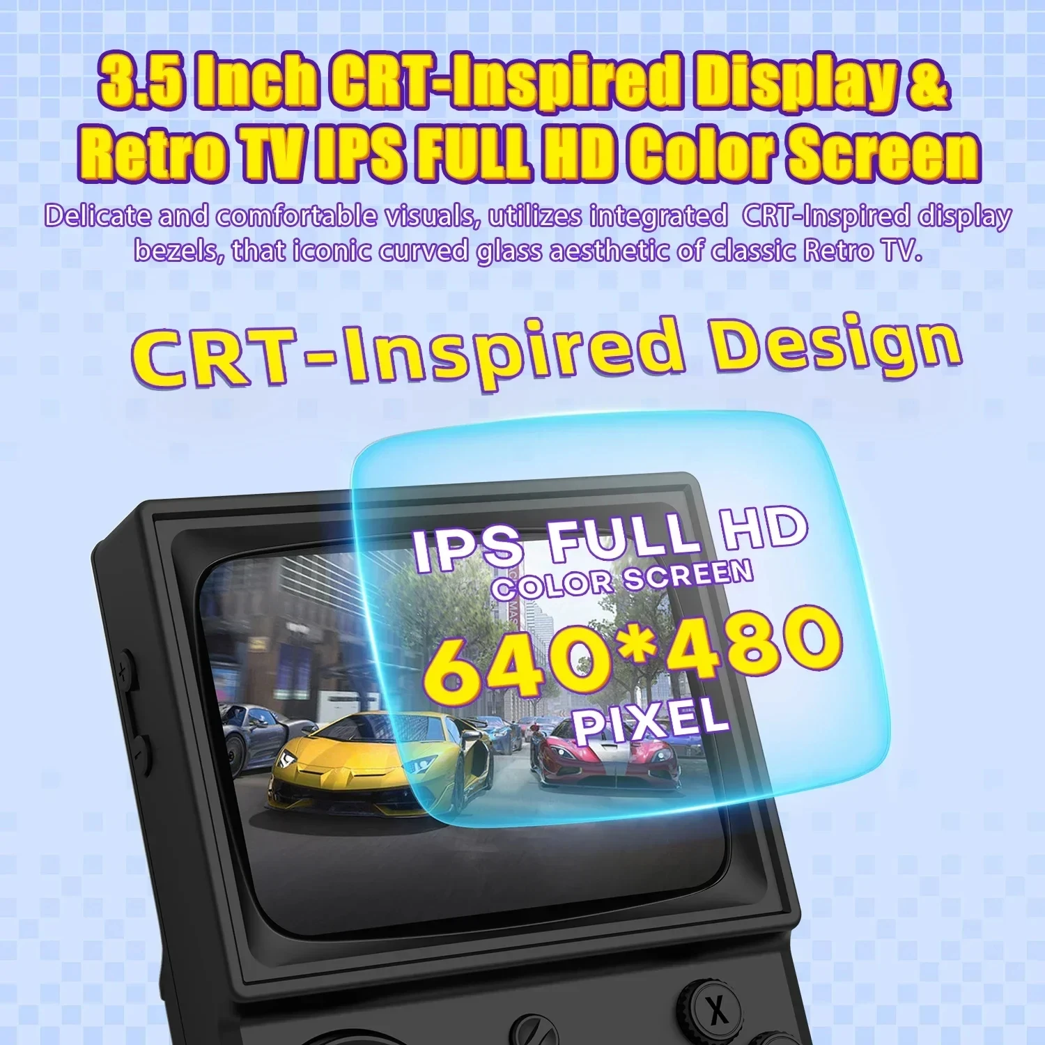 AISLPC R35 Retro Handheld Game Console 3.5 Inch IPS Screen Portable Pocket Video Player,wifi support kids gift