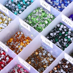 QIIY SS6-SS20 1440Pcs Top Glass Crystal Hotfix Rhinestones Flatback Glitter Stones Nail Art Decorations DIY Accessoriesries