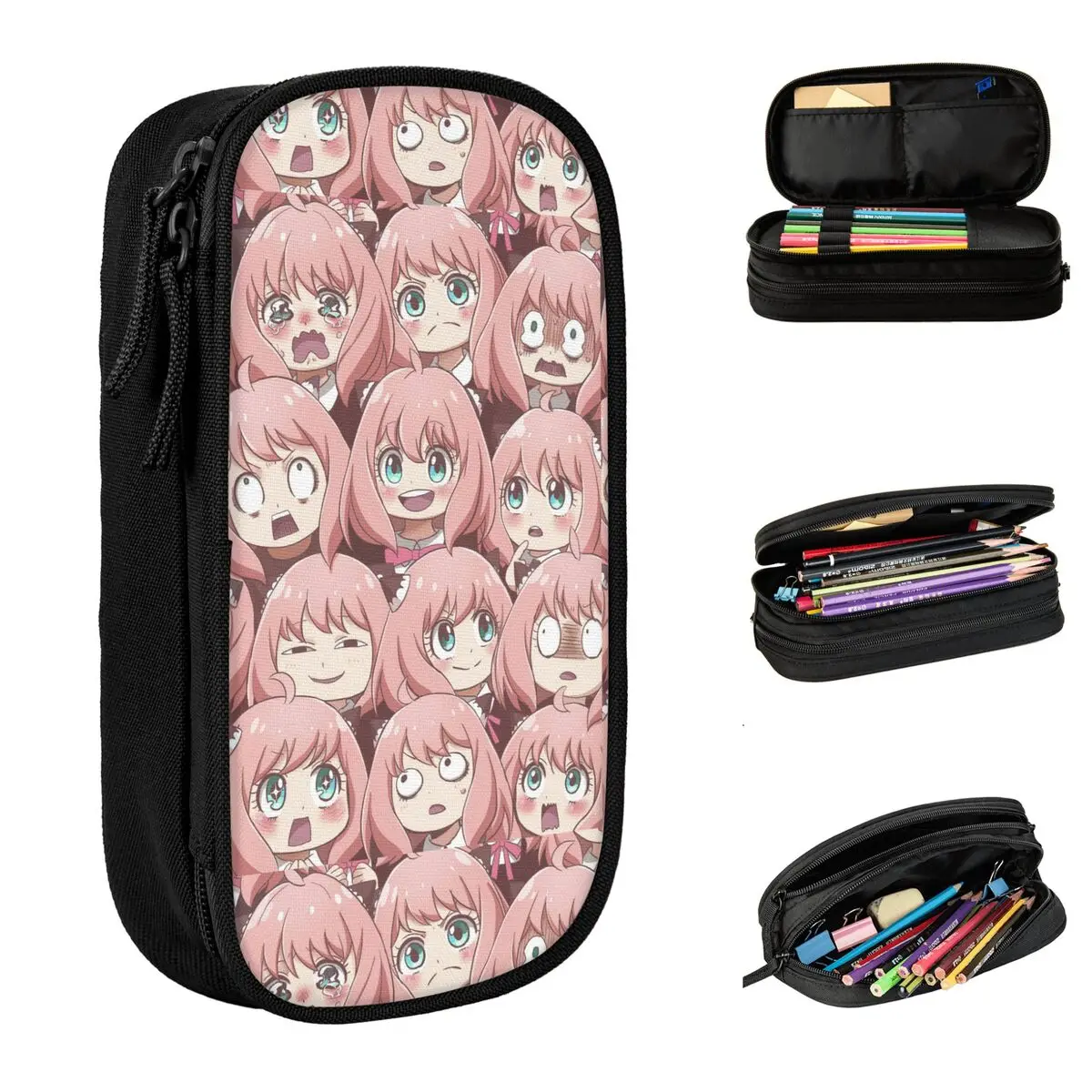 Anime Forger Anya astucci per matite Spy x Family Pen Bag Girl Boy Big Capacity materiale scolastico Pencilcases regalo