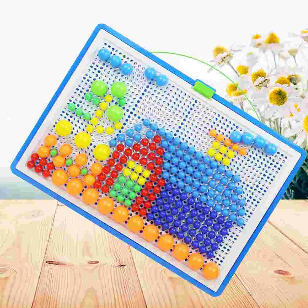 592 Pcs Puzzles Kids Pegboard Jigsaw Mosaic Mushroom Nail Three-dimensional Child