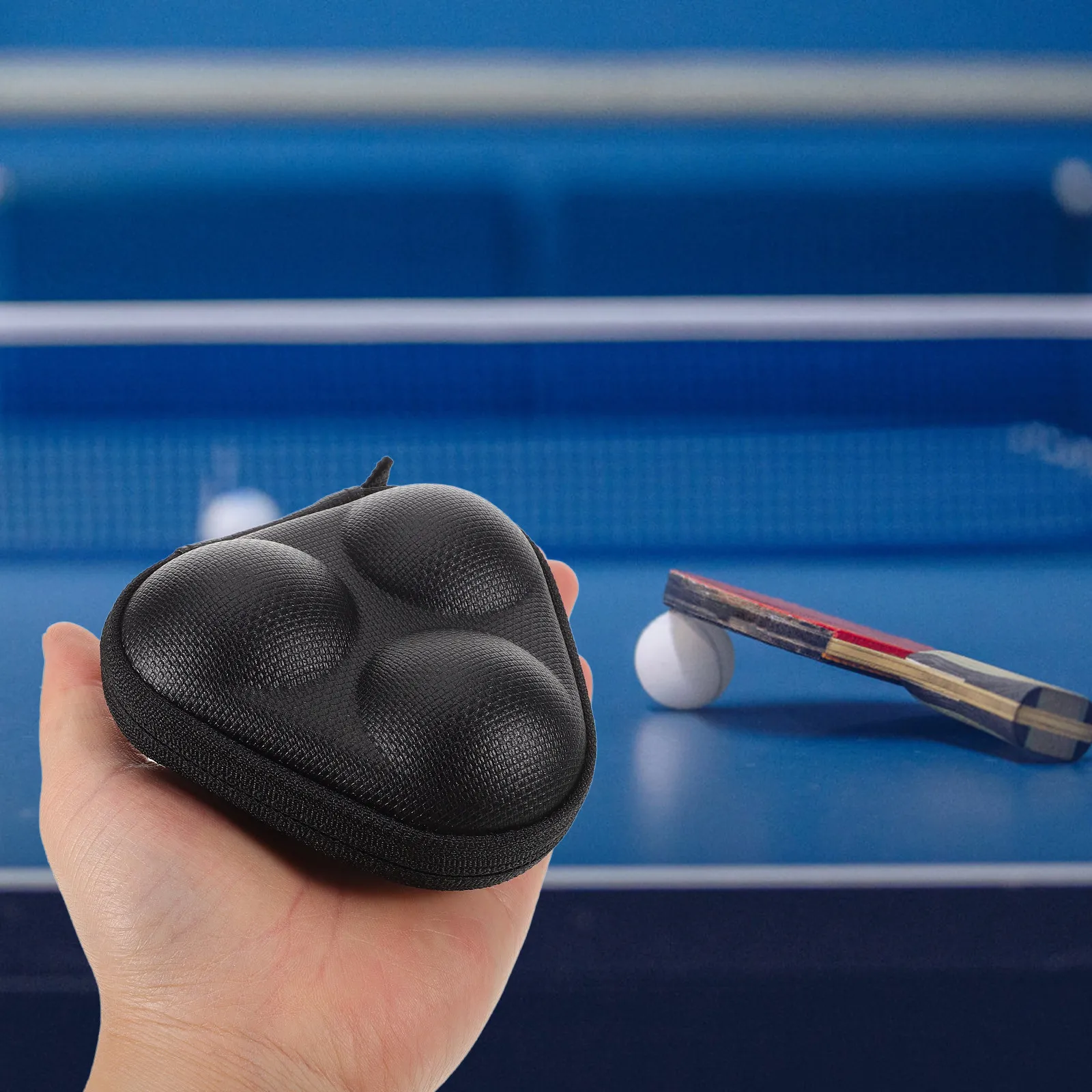 

Triangular Eva Storage Bag 3 Ping Pong Balls Table Tennis Portable Black Case Outdoor Indoor Sports Tennis Ball Storage