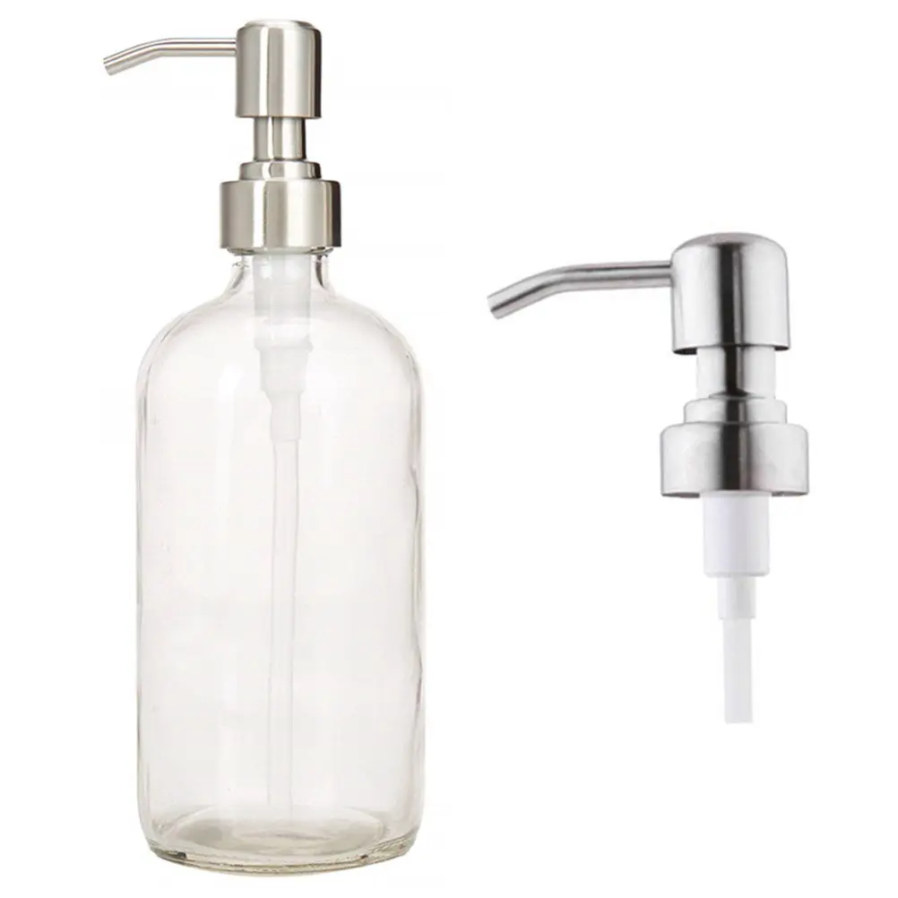 3Pcs Stainless Steel Soap Dispenser Lids Pump Replacement Rust Proof Lotion Pump for Bathrooms Kitchens Fits Plastic Glass