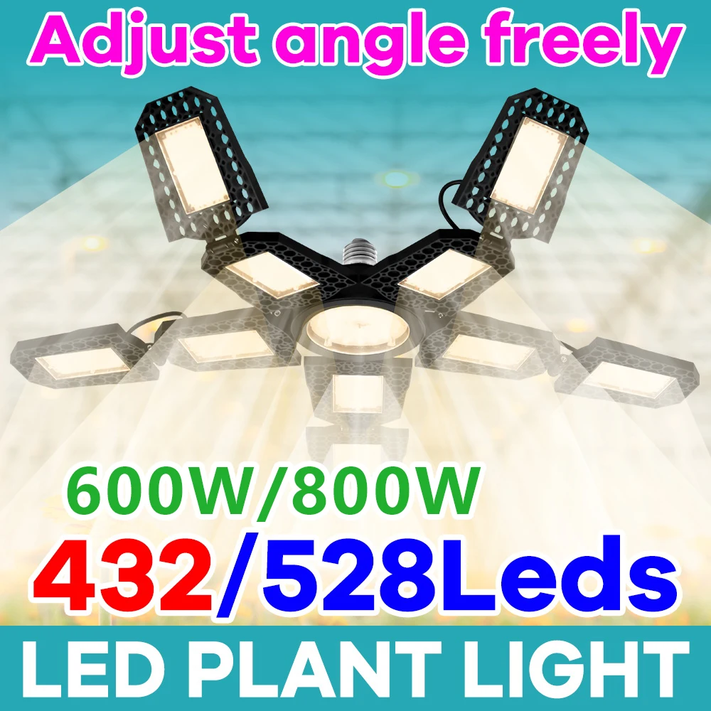 

Светодиодные лампы для растений, полный спектр, 100-277В, деформируемая лампа для роста, имитация солнечного света, УФ/ИК, для теплиц и рассады