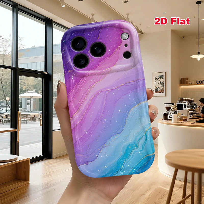 2D Flat Soft Silicone Phone Case For iPhone 17 Pro Max 16 18 Pro 13 11 15 14 Plus 12 17 16E 17Promax Shockproof Transparent Funda Cover