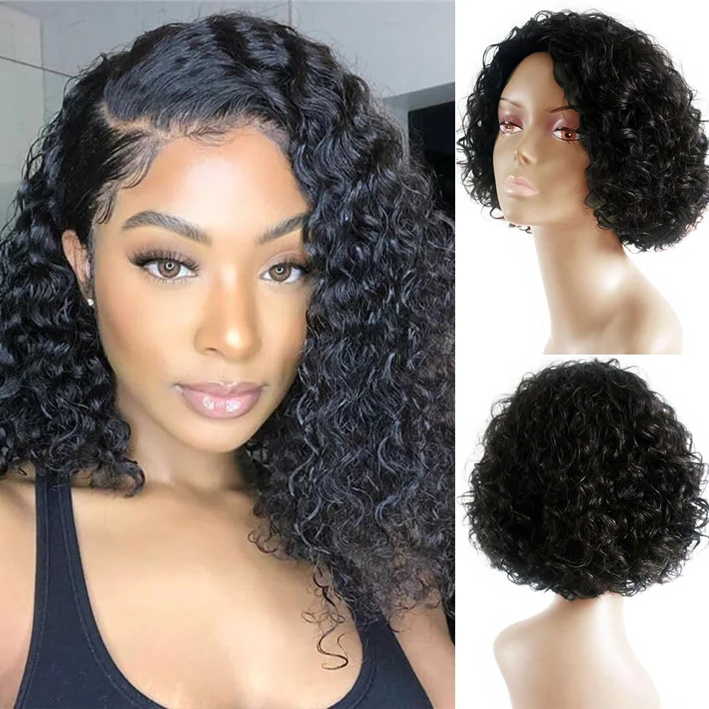 Glueless Curly Wigs Human Hair Pre Plucked Curly Bob Wig Human Hair Wear And Go 13x6 Lace Closure Wigs Human Hair Wigs For Women