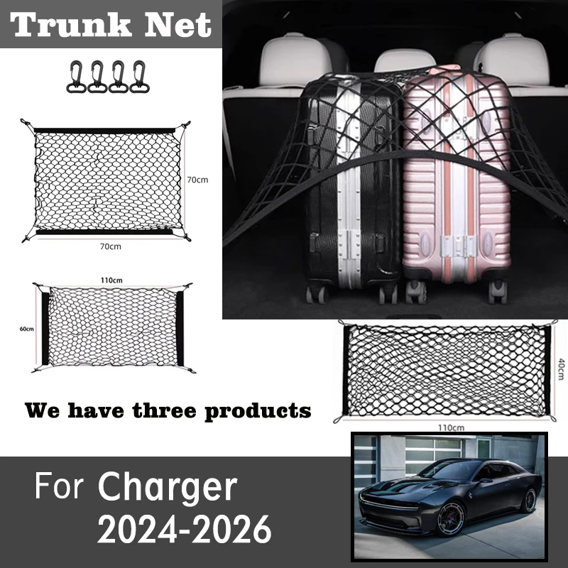 

Car Interior Mesh Network Pocket For Dodge Charger 2024-2026 Cars Trunk Cargo Mesh Net Luggage Mesh Network Pocket Auto Styling