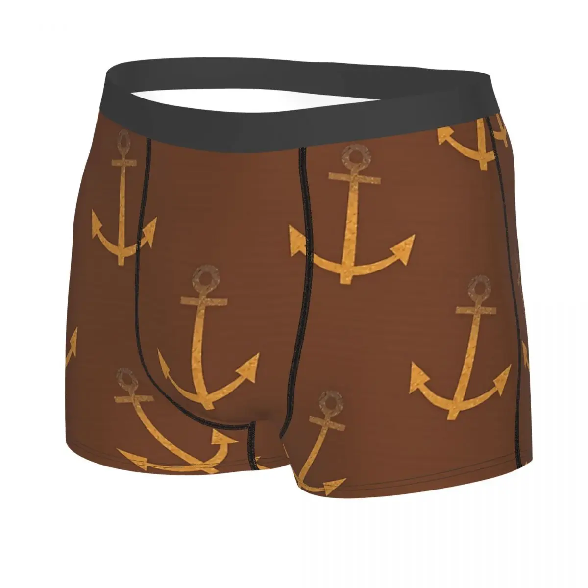 VINTAGE NAUTICAL ANCHOR PATTERN Man's Boxer Briefs Underpants Navigation Highly Breathable Top Quality Sexy Shorts Gift Idea