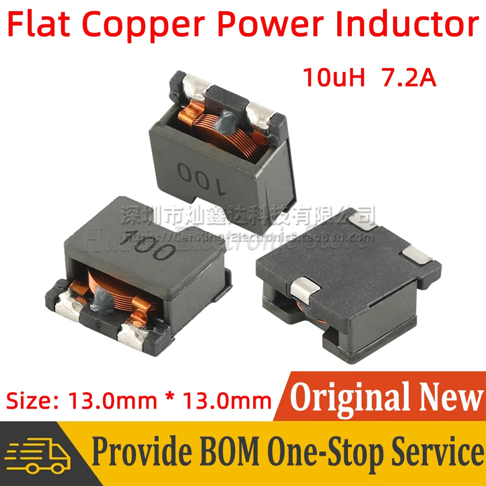 

5pcs SMD SMT Power Inductor Inductance 10uH 7.2A High Current Flat Copper Filter Low Profile Replace SER1360-103KLD