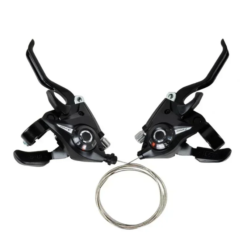 AliExpress SMHXIANGQIANJIN 21 Speed MTB Bike Derailleur Switch - Bicycle Shifter Levers Brake with Shift Cable Cycling Disc Brake Handle for Trekking